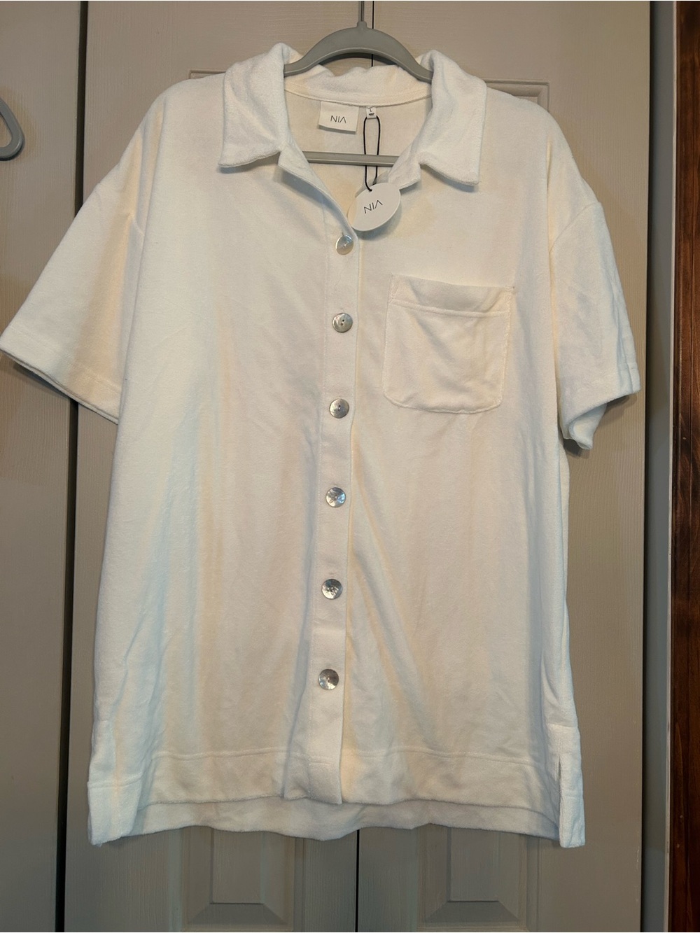 NIA White short sleeve cover up